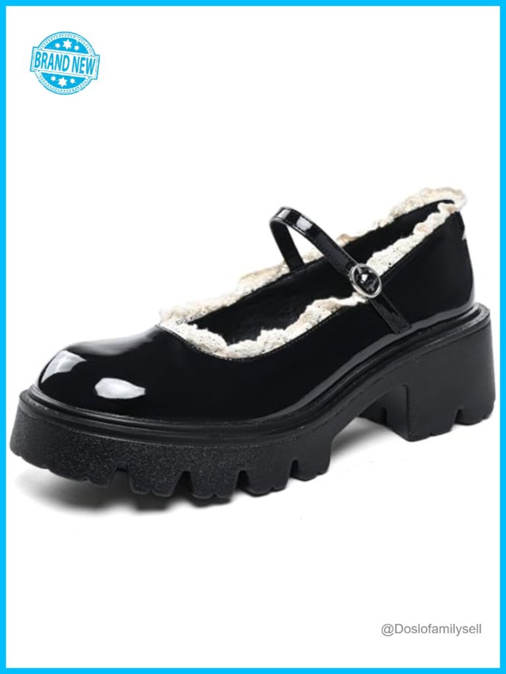 Women's Chunky Platform Mary Jane Pumps Adjustable Ankle Strap
